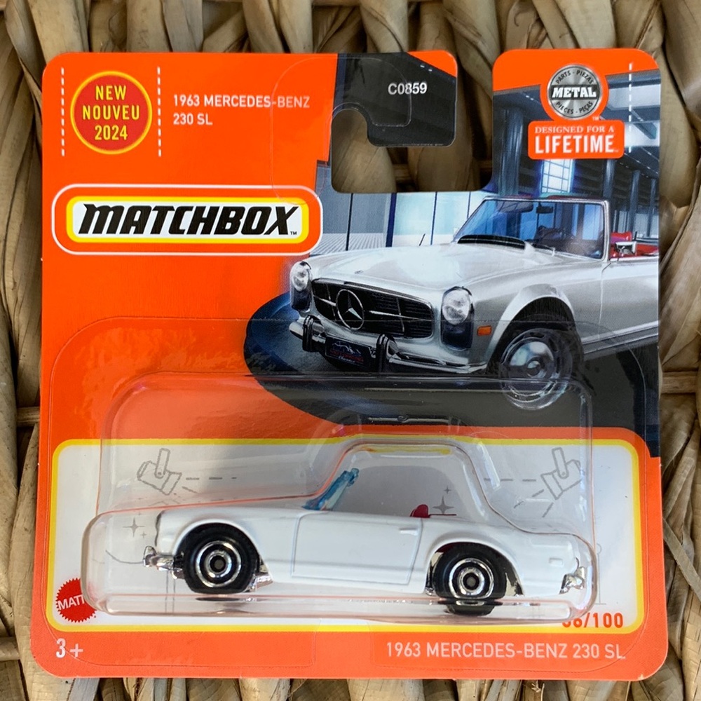 1963 Mercedes Benz 230 SL White 1960s Convertible Sports Car Matchbox 2024 🆕